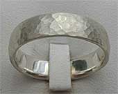 Beaten Sterling Silver Wedding Ring
