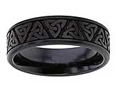 Black Celtic Trinity Knot Wedding Ring
