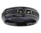 Black Claddagh Celtic Wedding Ring