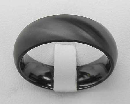 Black Domed Profile Mens Wedding Ring