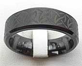 Black Patterned Celtic Wedding Ring