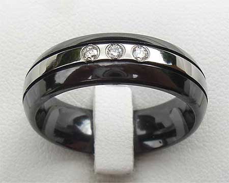 Black & Silver Colour Diamond Wedding Ring