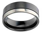 Black & Silver Mens Wedding Ring