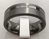 Black Twin Finish Mens Wedding Ring