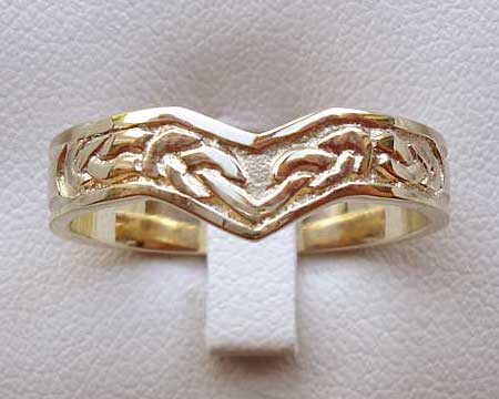 Bruray Celtic Wishbone Wedding Ring