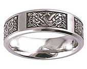 Celtic Dog Symbols Wedding Ring