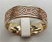 Flat Gold Celtic Wedding Ring