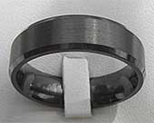 Chamfered Black Mens Wedding Ring
