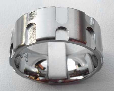 Contemporary Chunky Titanium Wedding Ring