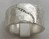 Chunky Silver Womens Diamond Wedding Ring