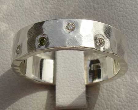 Womens Coloured Diamond Wedding Ring