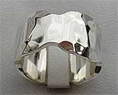Designer Hammered Silver Wedding Ring