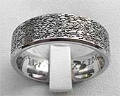 Designer Textured Titanium Wedding Ring