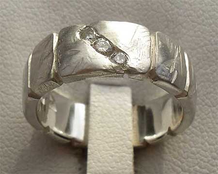 Designer Triple Diamond Womens Wedding Ring