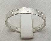 Designer Womens Silver Diamond Wedding Ring