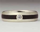 Diamond Inlaid Wooden Wedding Ring