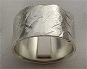 Distressed Silver Mens Wedding Ring