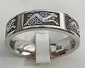 Dog Symbol Flat Celtic Wedding Ring