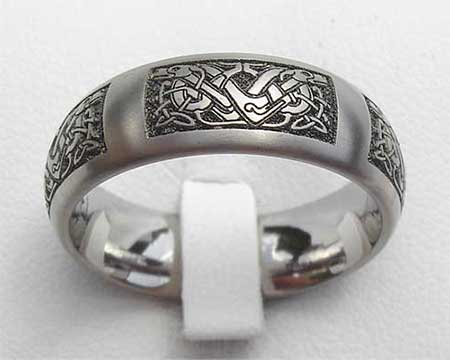 Domed Celtic Dog Wedding Ring