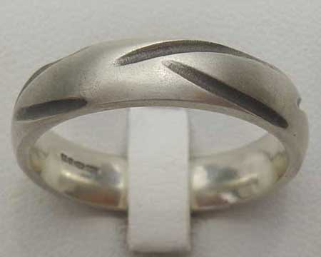 Domed Designer Silver Wedding Ring