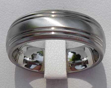 Domed Profile Titanium Wedding Ring