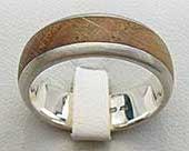 Domed Wood Inlay Wedding Ring