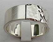 Dual Finish Sterling Silver Wedding Ring