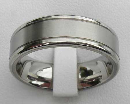 Dual Finish Titanium Wedding Ring