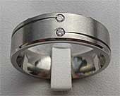 Dual White Diamond Wedding Ring