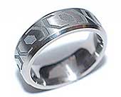 Engraved Design Titanium Wedding Ring