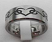 Engraved Hearts Titanium Wedding Ring