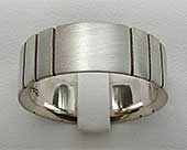 Etched Sterling Silver Wedding Ring