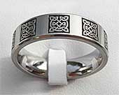 Flat Celtic Symbol Wedding Ring