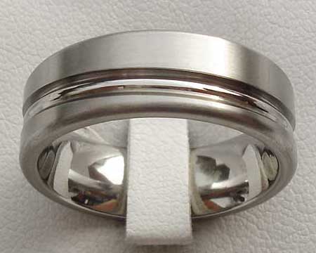 Flat Designer Titanium Wedding Ring