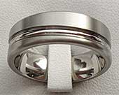 Flat Designer Titanium Wedding Ring