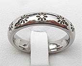 Flowers Titanium Wedding Ring