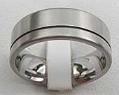 Frosted Twin Finish Titanium Wedding Ring