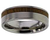 GETi Titanium & Inlaid Wooden Wedding Ring