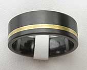 Gold Inlaid Mens Wedding Ring