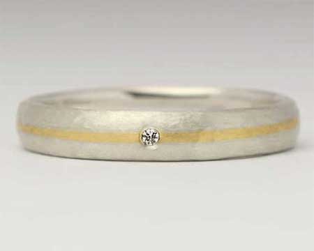 Gold & Silver Womens Diamond Wedding Ring