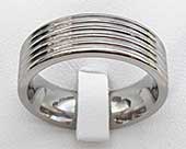 Grooved Titanium Wedding Ring