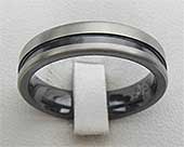 Grooved Two Tone Mens Wedding Ring