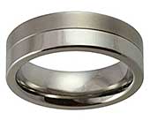 Half Polished Half Matt Titanium Wedding Ring