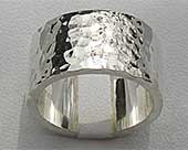 Hammered Silver Wedding Ring