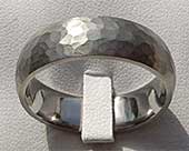 Hammered Titanium Wedding Ring