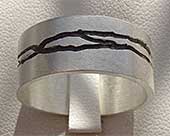 Handmade Etched Silver Wedding Ring