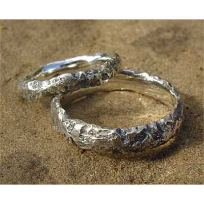 Heavy Textured Womens Wedding Rings