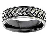 Herringbone Mens Wedding Ring