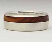 Inlaid Domed Wooden Wedding Ring