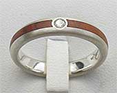 Inlaid Wooden Diamond Wedding Ring